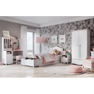 Truhlice CHAUL, bílá/růžová