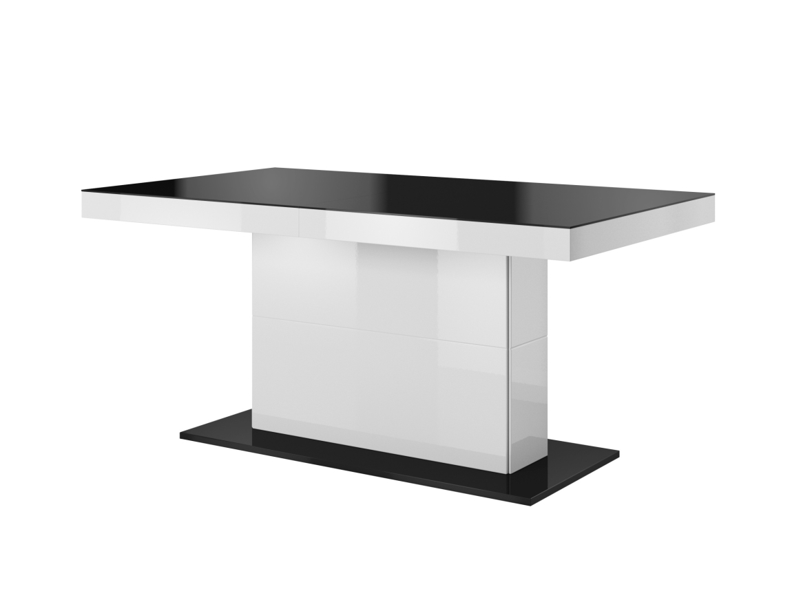 JEOLLA/CAPH rozkládací jídelní stůl, bílá/černá