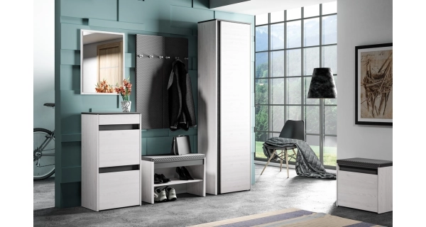 TURBIO botník 3D s výklopnými dvířky, borovice sněžná/antracit