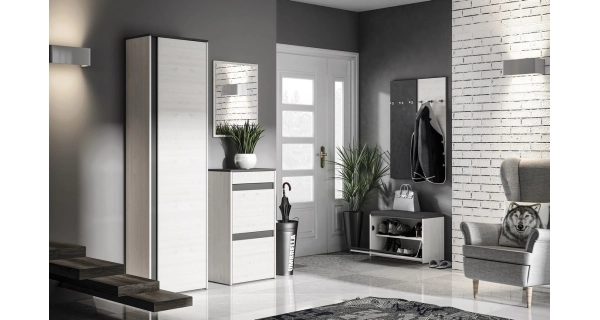 TURBIO botník II s výklopnými dvířky, borovice sněžná/antracit