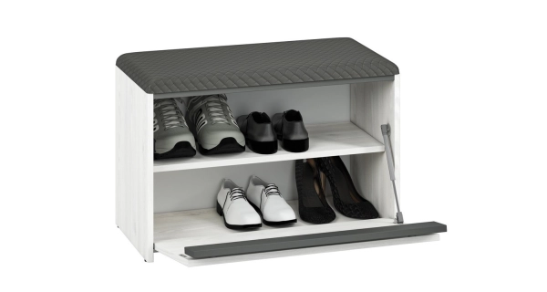 TURBIO botník II s výklopnými dvířky, borovice sněžná/antracit