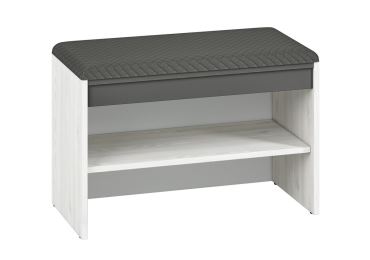 TURBIO botník s policí, borovice sněžná/antracit