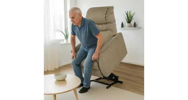 TV a relaxační křeslo CHOVRAHA s elektrickým ovládáním, cappuccino