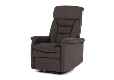 TV a relaxační křeslo JORDORZAN s el. ovládáním, hnědá látka