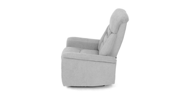 TV a relaxační křeslo JORDORZAN s el. ovládáním, stříbrná látka