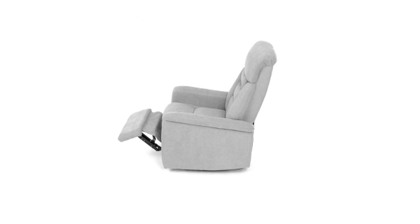 TV a relaxační křeslo JORDORZAN s el. ovládáním, stříbrná látka