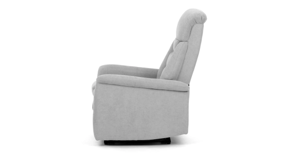 TV a relaxační křeslo JORDORZAN s el. ovládáním, stříbrná látka