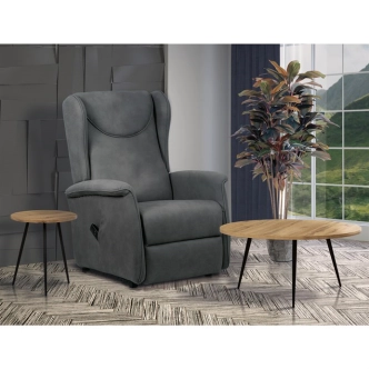 TV křeslo/ušák CEBIDUPAR s elektrickým polohováním, šedá 