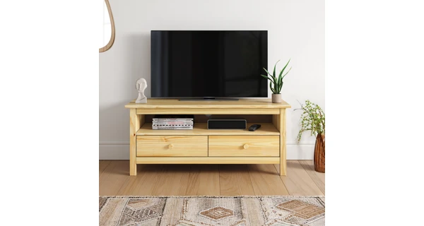 TV stolek 2 zásuvky DWAYNE, masiv borovice