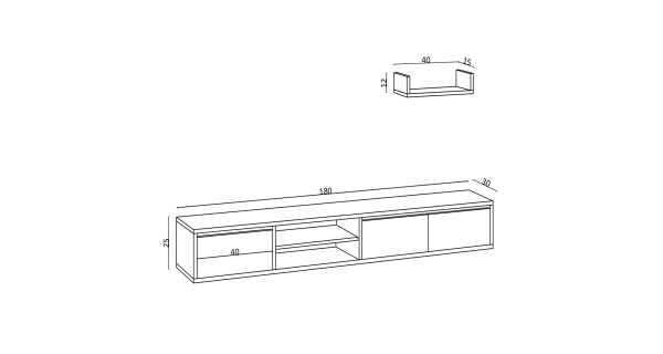 TV stolek ADONIA, bílá