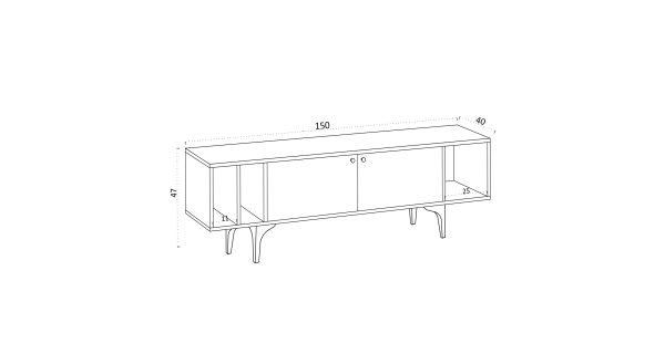 TV stolek AGGNES, dub safírový