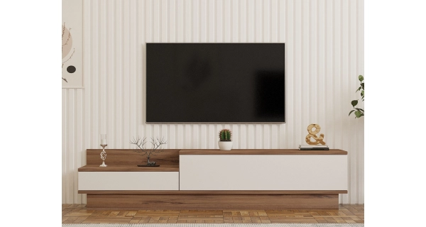 TV stolek ALBURY, atlantská borovice/bílá