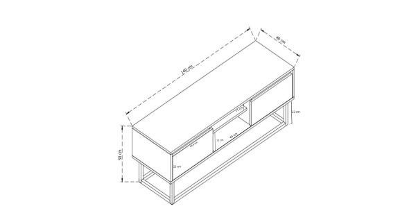 TV stolek ALERON 140 cm, černá/borovice