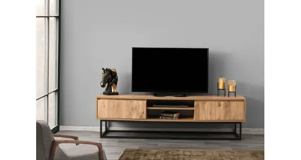 TV stolek ALERON 180 cm, černá/borovice