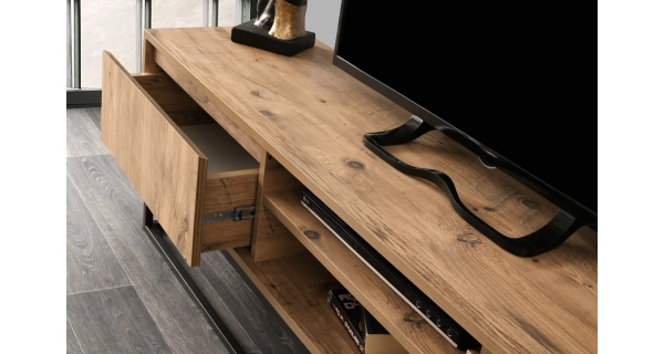 TV stolek ALERON 180 cm, černá/borovice