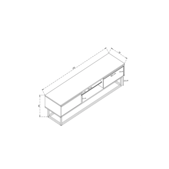 TV stolek ALERON 180 cm, černá/borovice