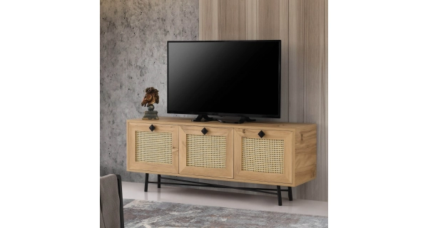 TV stolek ALMOND 140 cm, dub/černá