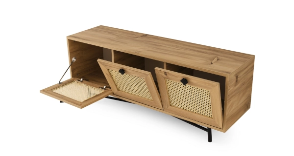 TV stolek ALMOND 140 cm, dub/černá