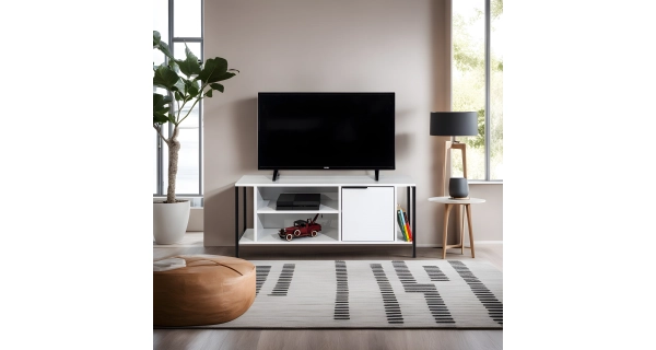 TV stolek AMÁLIE, bílá/černá