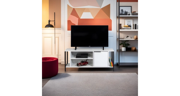 TV stolek AMÁLIE, bílá/černá