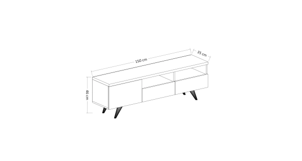 TV stolek AMBRUS, dub/bílá