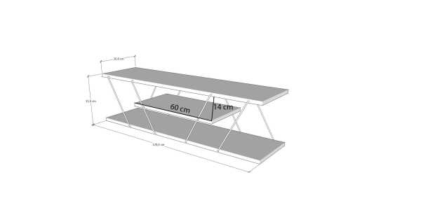 TV stolek ANABELA, černá/vlašský ořech