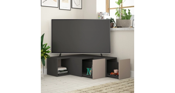 TV stolek ANNDY, antracit/světle hnědá