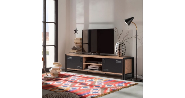 TV stolek ANSWER 180 cm, atlantská borovice/černá