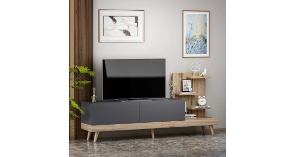 TV stolek ARAKO, antracit/vlašský ořech