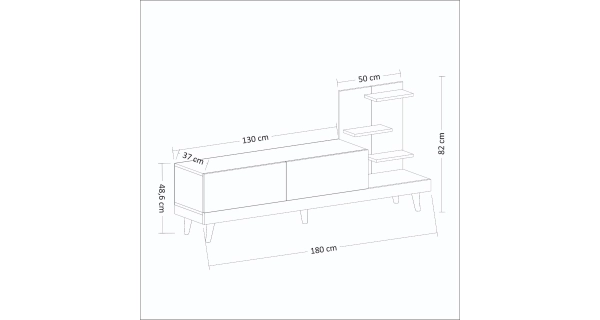 TV stolek ARAKO, antracit/vlašský ořech
