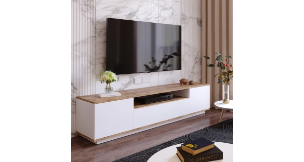 TV stolek ATEWA, atlantská borovice/bílá