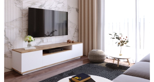 TV stolek ATEWA, atlantská borovice/bílá