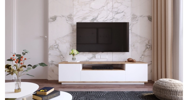 TV stolek ATEWA, atlantská borovice/bílá