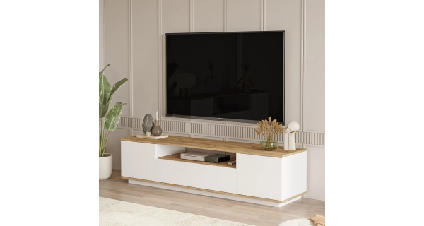 TV stolek ATEWA, atlantská borovice/bílá