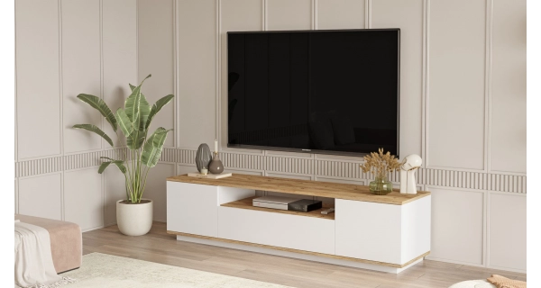 TV stolek ATEWA, atlantská borovice/bílá