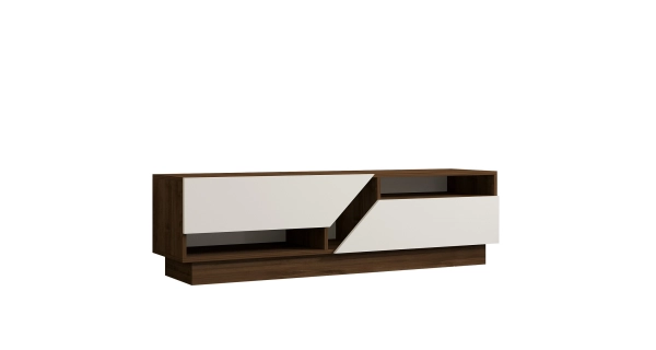 TV stolek BATTLE, vlašský ořech/bílá