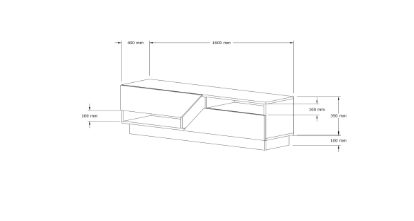 TV stolek BATTLE, vlašský ořech/bílá