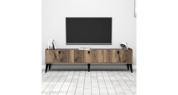 TV stolek BELLONA, vlašský ořech/mramor