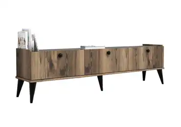 TV stolek BELLONA, vlašský ořech/mramor