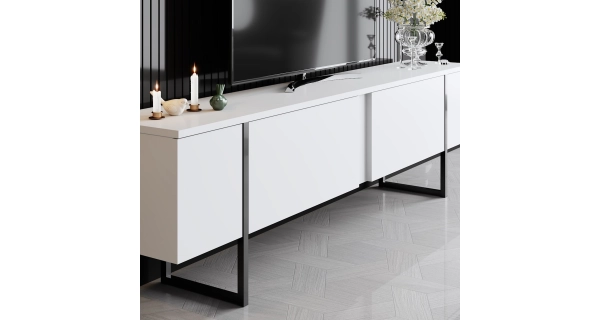 TV stolek BILLY, bílá/černá