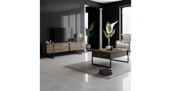 TV stolek BILLY, vlašský ořech/černá