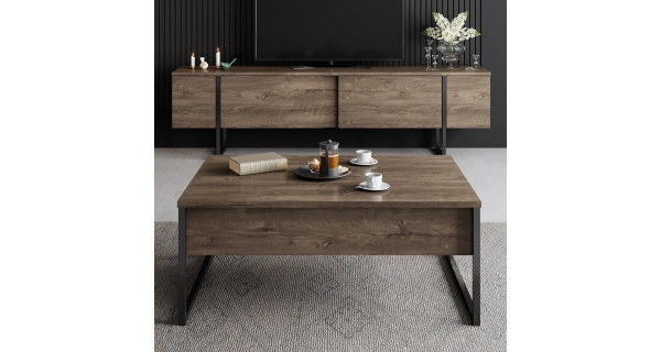 TV stolek BILLY, vlašský ořech/černá