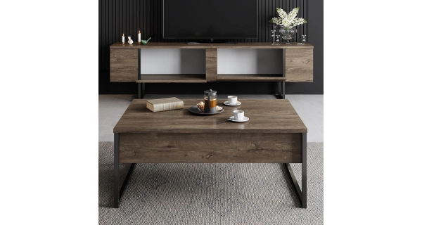 TV stolek BILLY, vlašský ořech/černá