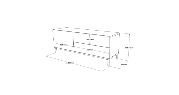 TV stolek BLANKA, dub/černá