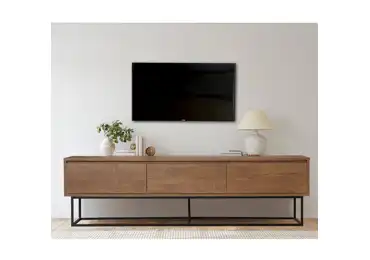 TV stolek BRAIDEN 180 cm, vlašský ořech/černá