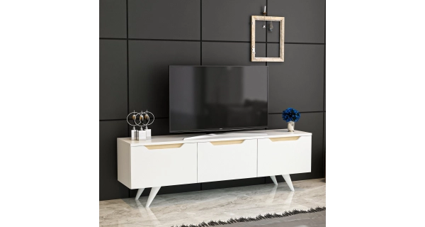 TV stolek CEDRIC, bílá/dub