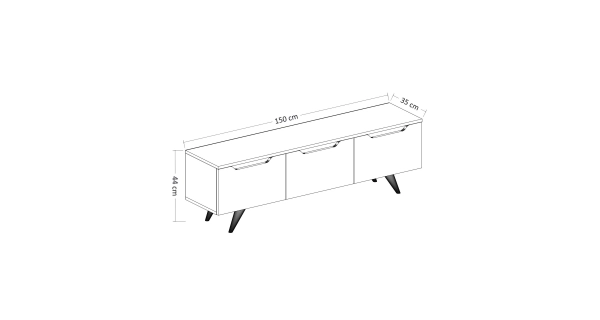 TV stolek CEDRIC, bílá/dub