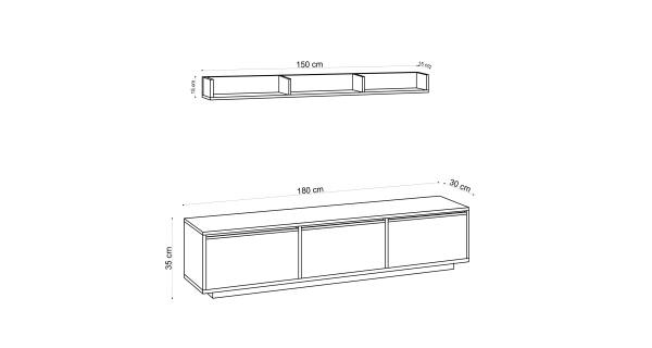 TV stolek CEDRIC, bílá