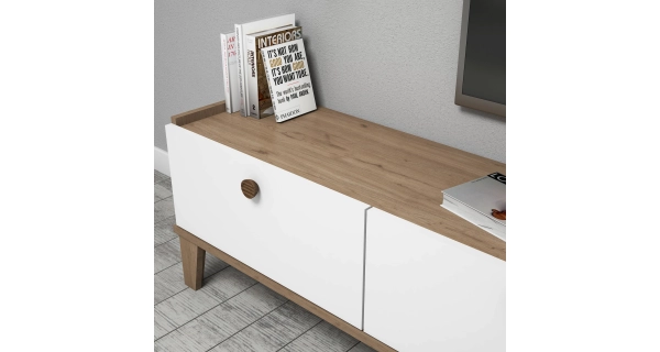 TV stolek ČESTMÍR, dub/bílá