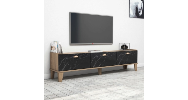 TV stolek ČESTMÍR, dub/mramor